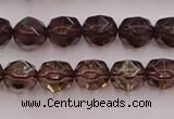 CSQ526 15.5 inches 6mm faceted nuggets smoky quartz gemstone beads