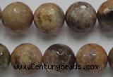 CSS100 15.5 inches 16mm faceted round natural sunstone beads wholesale