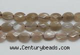 CSS105 15.5 inches 6*8mm faceted oval natural sunstone beads wholesale