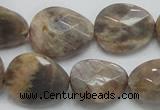 CSS111 15.5 inches faceted freeform natural sunstone beads wholesale