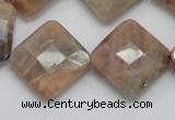 CSS112 15.5 inches 20*20mm faceted diamond natural sunstone beads