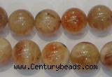 CSS19 15.5 inches 14mm round natural sunstone beads wholesale