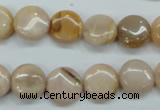 CSS203 15.5 inches 12mm flat round natural sunstone beads