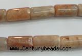 CSS252 15.5 inches 8*15mm column natural sunstone beads
