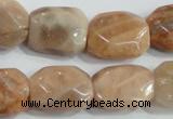 CSS258 15.5 inches 15*20mm faceted rectangle natural sunstone beads