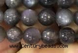 CSS315 15.5 inches 6mm round black sunstone gemstone beads