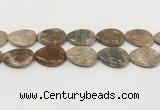 CSS412 15.5 inches 22*30mm flat teardrop sunstone beads wholesale