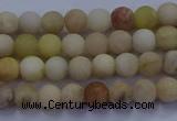 CSS620 15.5 inches 4mm round matte yellow sunstone gemstone beads