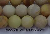 CSS624 15.5 inches 12mm round matte yellow sunstone gemstone beads