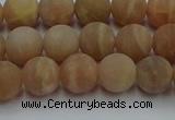 CSS652 15.5 inches 8mm round matte sunstone beads wholesale