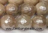 CSS812 15 inches 10mm faceted round AB-color sunstone beads