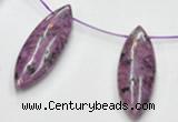 CSU25 AB grade 20*60mm flat rice dyed natural sugilite beads