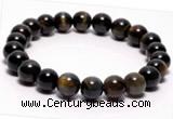 CTB02 7 inch 8mm round blue tiger eye stretch bracelet Wholesale