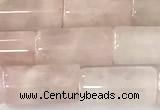 CTB1033 15 inches 8*16mm - 8*18mm tube rose quartz beads