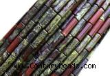 CTB1069 15 inches 4*13mm tube dragon blood jasper beads wholesale