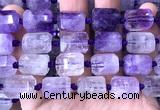 CTB1103 15 inches 12*16mm faceted tube amethyst gemstone beads