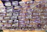 CTB1253 15 inches 6*10mm - 8*12mm faceted tube light amethyst beads