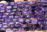 CTB1256 15 inches 6*8mm - 8*10mm faceted tube amethyst beads