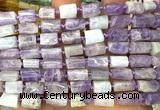 CTB1259 6*10mm - 8*12mm faceted tube lavender amethyst beads