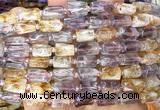 CTB1260 15 inches 6*10mm - 8*12mm faceted tube ametrine beads