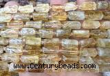 CTB1261 15 inches 6*10mm - 8*12mm faceted tube citrine beads