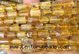 CTB1262 15 inches 6*10mm - 8*12mm faceted tube citrine beads