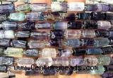 CTB1276 15 inches 6*10mm - 8*12mm faceted tube fluorite beads