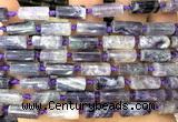 CTB1277 15 inches 6*10mm - 8*12mm faceted tube fluorite beads