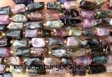 CTB1278 15 inches 6*8mm - 8*10mm faceted tube tourmaline beads