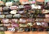 CTB1279 15 inches 6*10mm - 8*12mm faceted tube tourmaline beads