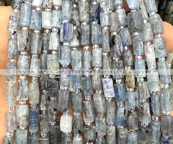 CTB1281 15 inches 6*10mm - 8*10mm faceted tube kyanite beads