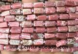 CTB1298 15 inches 6*10mm - 8*10mm faceted tube fowlerite beads
