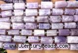 CTB1301 15 inches 6*10mm - 8*12mm faceted tube lepidolite beads