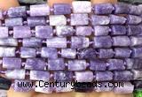 CTB1302 15 inches 6*10mm - 8*12mm faceted tube lepidolite beads