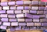 CTB1303 15 inches 6*10mm - 8*12mm faceted tube phosphosiderite beads