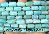 CTB1306 15 inches 6*10mm - 8*12mm faceted tube amazonite beads