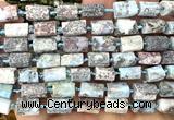CTB1310 15 inches 6*10mm - 8*12mm faceted tube larimar beads