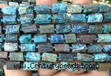 CTB1316 15 inches 6*10mm - 8*12mm faceted tube chrysocolla beads