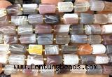 CTB1324 15 inches 6*10mm - 8*12mm faceted tube Botswana agate beads