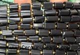 CTB1326 15 inches 6*10mm - 8*12mm faceted tube shungite beads