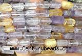 CTB1328 15 inches 6*10mm - 8*12mm faceted tube ametrine beads