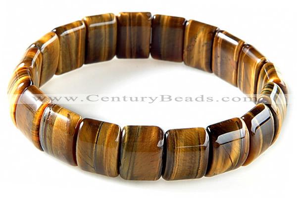 CTB16 10*14mm rectangle yellow tiger eye stretch bracelet