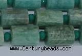 CTB208 15.5 inches 10*15mm faceted tube amazonite beads