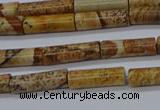 CTB332 15.5 inches 4*13mm tube picture jasper beads wholesale