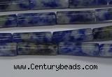 CTB355 15.5 inches 4*13mm tube blue spot stone beads wholesale