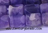 CTB563 15.5 inches 10*13mm triangle matte dogtooth amethyst beads