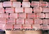 CTB650 15.5 inches 12*16mm faceted tube rose quartz beads