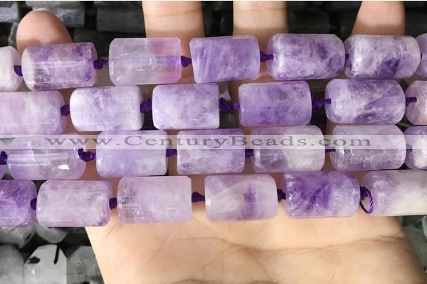 CTB652 15.5 inches 12*16mm faceted tube lavender amethyst beads