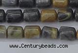 CTB712 15.5 inches 6*8mm tube black picasso jasper beads wholesale