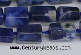 CTB735 15.5 inches 6*10mm - 8*12mm faceted tube sodalite beads